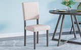 TOPMAX Mid-Century Wood 4 Upholstered Dining Chairs for Small Places, Beige - Home Elegance USA