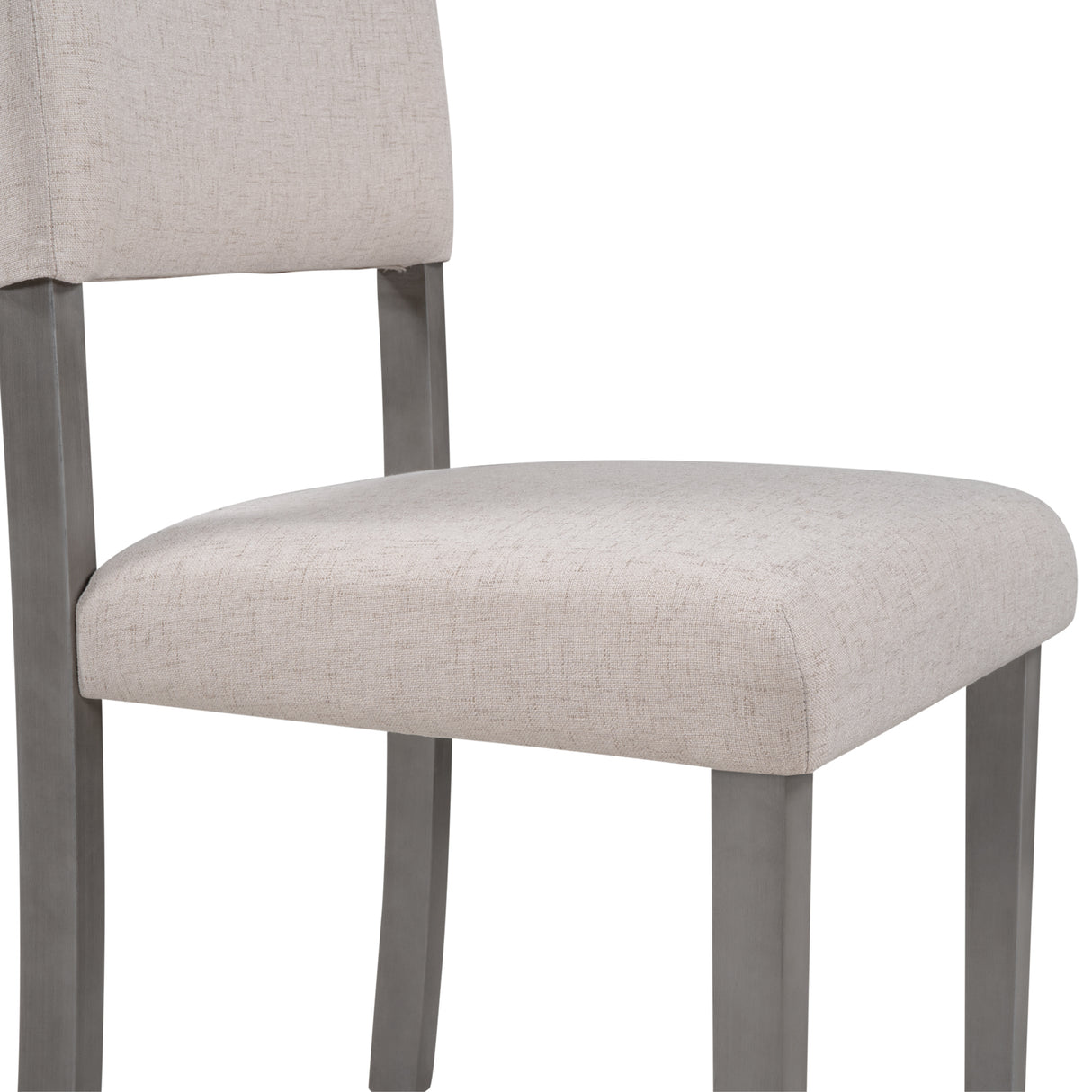 TOPMAX Mid-Century Wood 4 Upholstered Dining Chairs for Small Places, Beige - Home Elegance USA