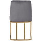 TOPMAX Modern Minimalist Gold Metal Base Upholstered Armless Velvet Dining Chairs Accent Chairs Set of 4, Gray - Home Elegance USA
