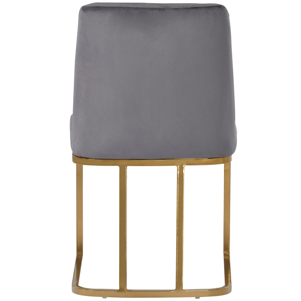 TOPMAX Modern Minimalist Gold Metal Base Upholstered Armless Velvet Dining Chairs Accent Chairs Set of 2, Gray - Home Elegance USA