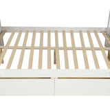 TOPMAX Solid Wood Twin Over Full Bunk Bed with Two Storage Drawers, White - Home Elegance USA