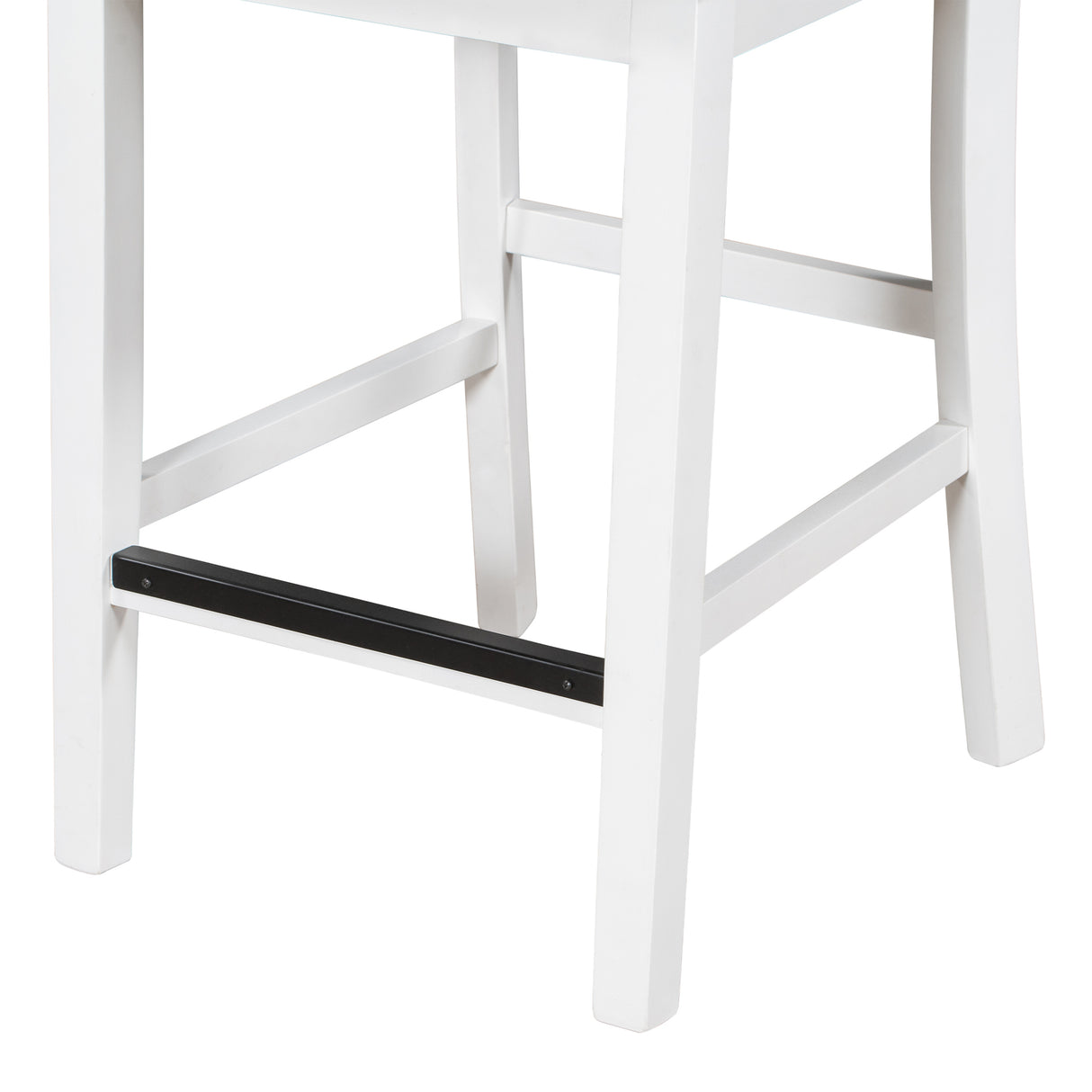 TOPMAX Casual Counter Height Wood Upholstered Dining Chairs with Cross Backs, Set of 4, White+Beige - Home Elegance USA