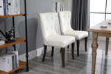TOPMAX Dining Chair Tufted Armless Chair Upholstered Accent Chair,Set of 2 (Cream) - Home Elegance USA