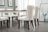 TOPMAX Dining Chair Tufted Armless Chair Upholstered Accent Chair, Set of 4 (Cream) - Home Elegance USA