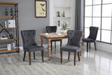 TOPMAX Dining Chair Tufted Armless Chair Upholstered Accent Chair, Set of 6 (Grey) - Home Elegance USA