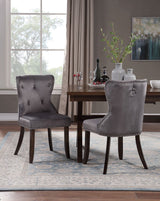 TOPMAX Dining Chair Tufted Armless Chair Upholstered Accent Chair, Set of 4 (Grey) - Home Elegance USA
