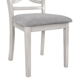 TOPMAX Farmhouse Rustic Wood 4-Piece Kitchen Dining Upholstered Padded Chairs, Light Grey+White - Home Elegance USA