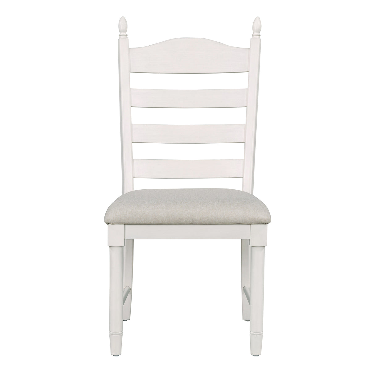 TREXM 5-Piece Retro Functional Dining Table Set Wood Round Extendable Dining Table and 4 Upholstered Dining Chairs (Off White) - Home Elegance USA