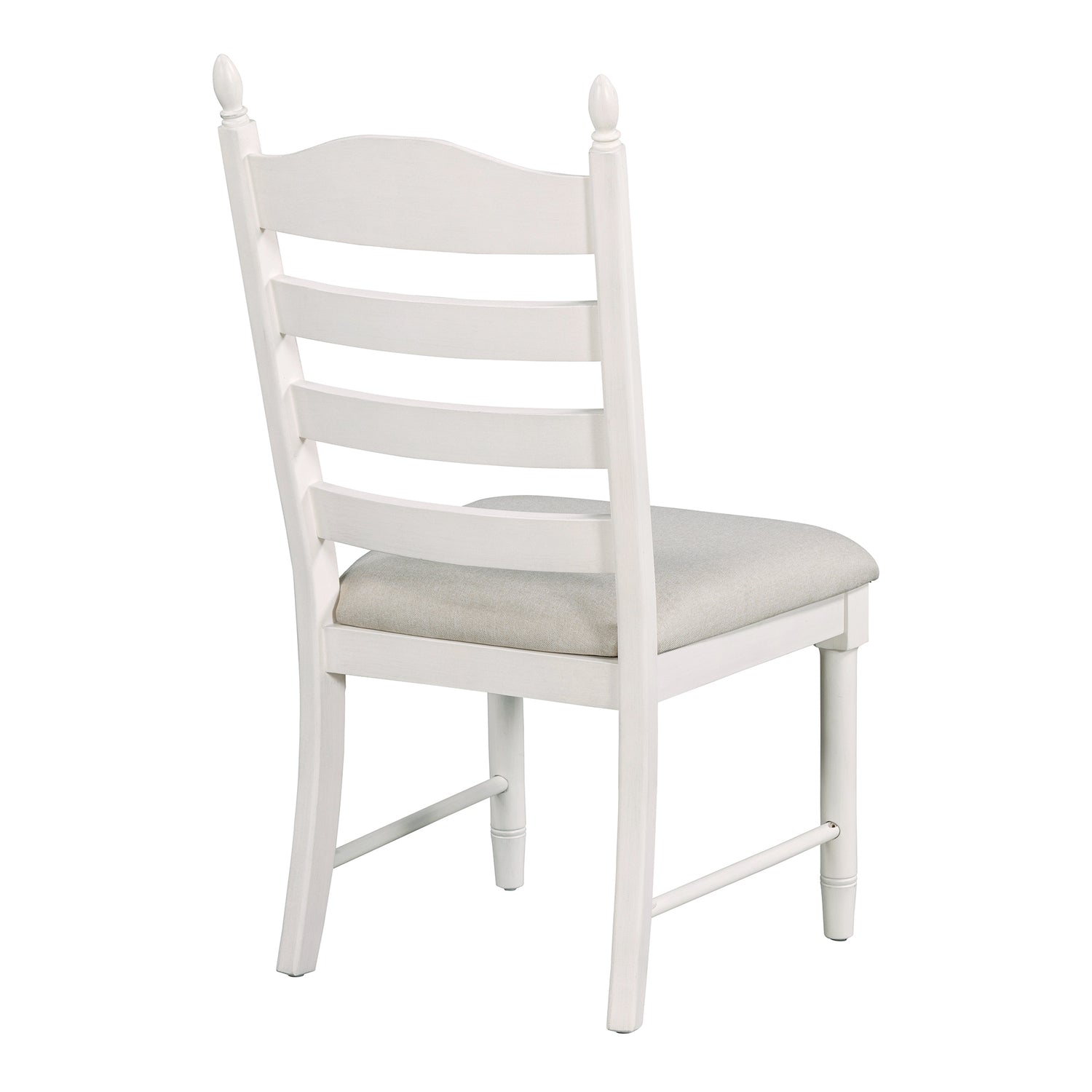 TREXM 5-Piece Retro Functional Dining Table Set Wood Round Extendable Dining Table and 4 Upholstered Dining Chairs (Off White) - Home Elegance USA