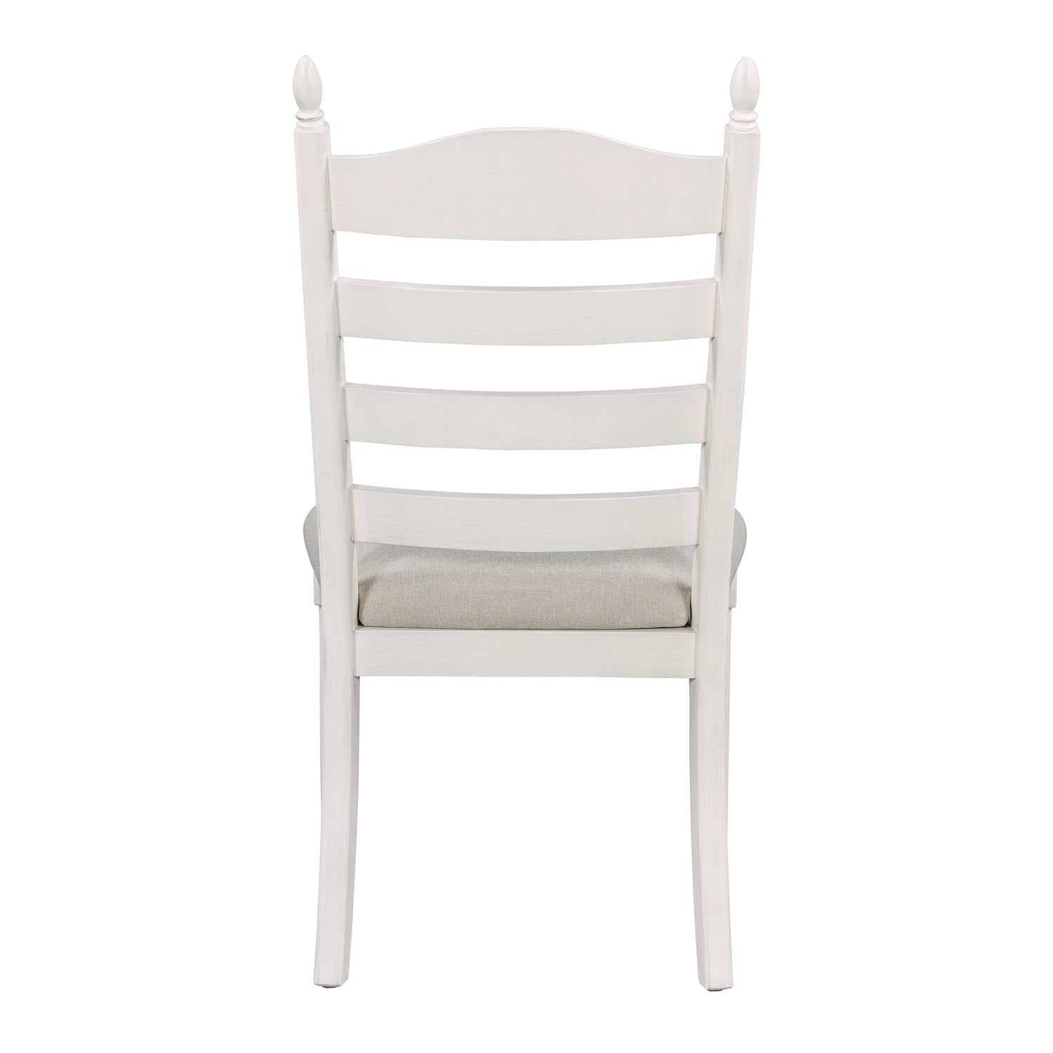 TREXM 5-Piece Retro Functional Dining Table Set Wood Round Extendable Dining Table and 4 Upholstered Dining Chairs (Off White) - Home Elegance USA