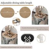TREXM 5-Piece Farmhouse Dining Table Set Wood Round Extendable Dining Table and 4 Upholstered Dining Chairs (Oak Natural Wood + Antique White) - Home Elegance USA
