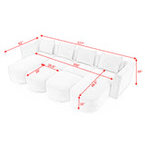 U Shape Sectional Sofa including Two Single Seats and Two Chaises, Modular Sofa, DIY Combination, Loop Yarn Fabric, Black - Home Elegance USA