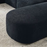 U Shape Sectional Sofa including Two Single Seats and Two Chaises, Modular Sofa, DIY Combination, Loop Yarn Fabric, Black - Home Elegance USA