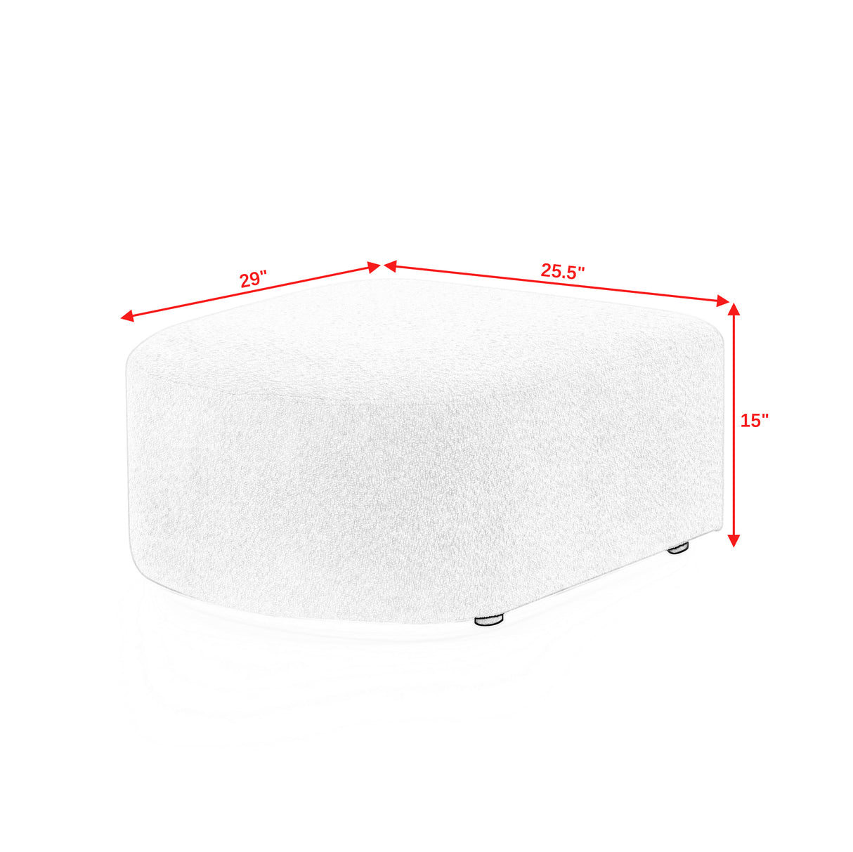 U Shape Sectional Sofa including Two Single Seat, Two Chaises and Two Ottomans, Modular Sofa, DIY Combination, Loop Yarn Fabric, Beige - Home Elegance USA