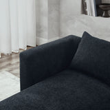 U Shape Sectional Sofa including Two Single Seats and Two Chaises, Modular Sofa, DIY Combination, Loop Yarn Fabric, Black - Home Elegance USA