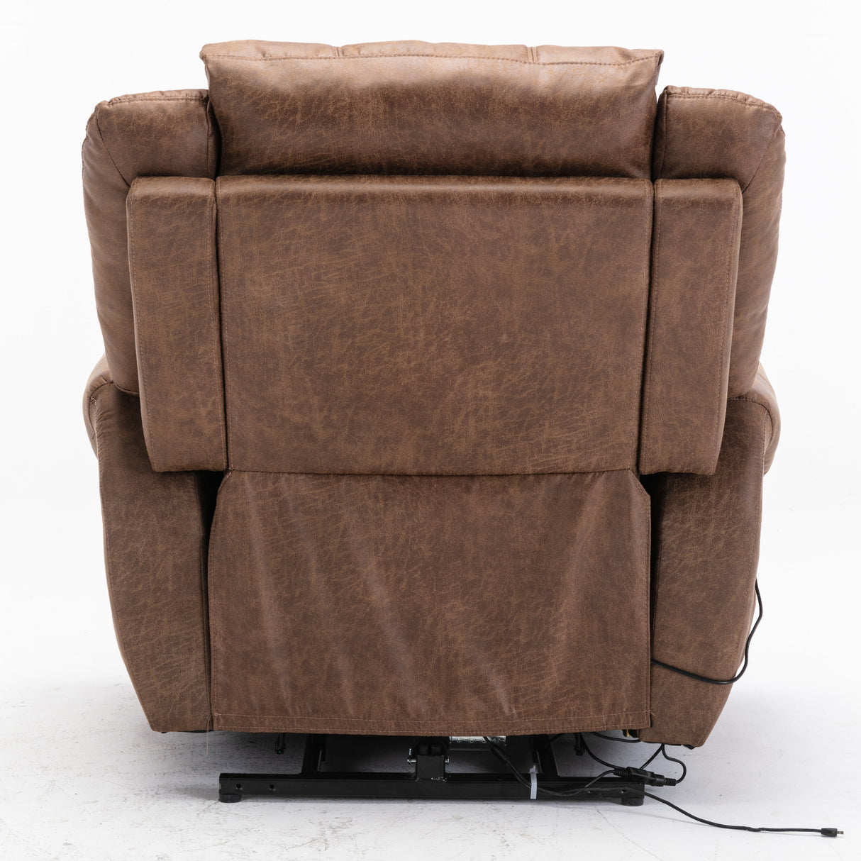 Power Lift Recliner Chairs with Massage and Heat Breathable Faux Leather Electric Lift Chairs for Elderly, Heavy Duty Big Man Recliners Power Reclining Chair with USB Port (Nut Brown) Home Elegance USA