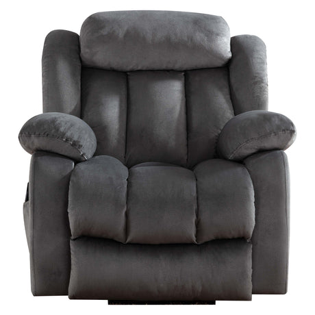 Power Massage Lift Recliner Chair with Heat & Vibration for Elderly, Heavy Duty and Safety Motion Reclining Mechanism - Antiskid Fabric Sofa Contempoary Overstuffed Design (Grey) Home Elegance USA