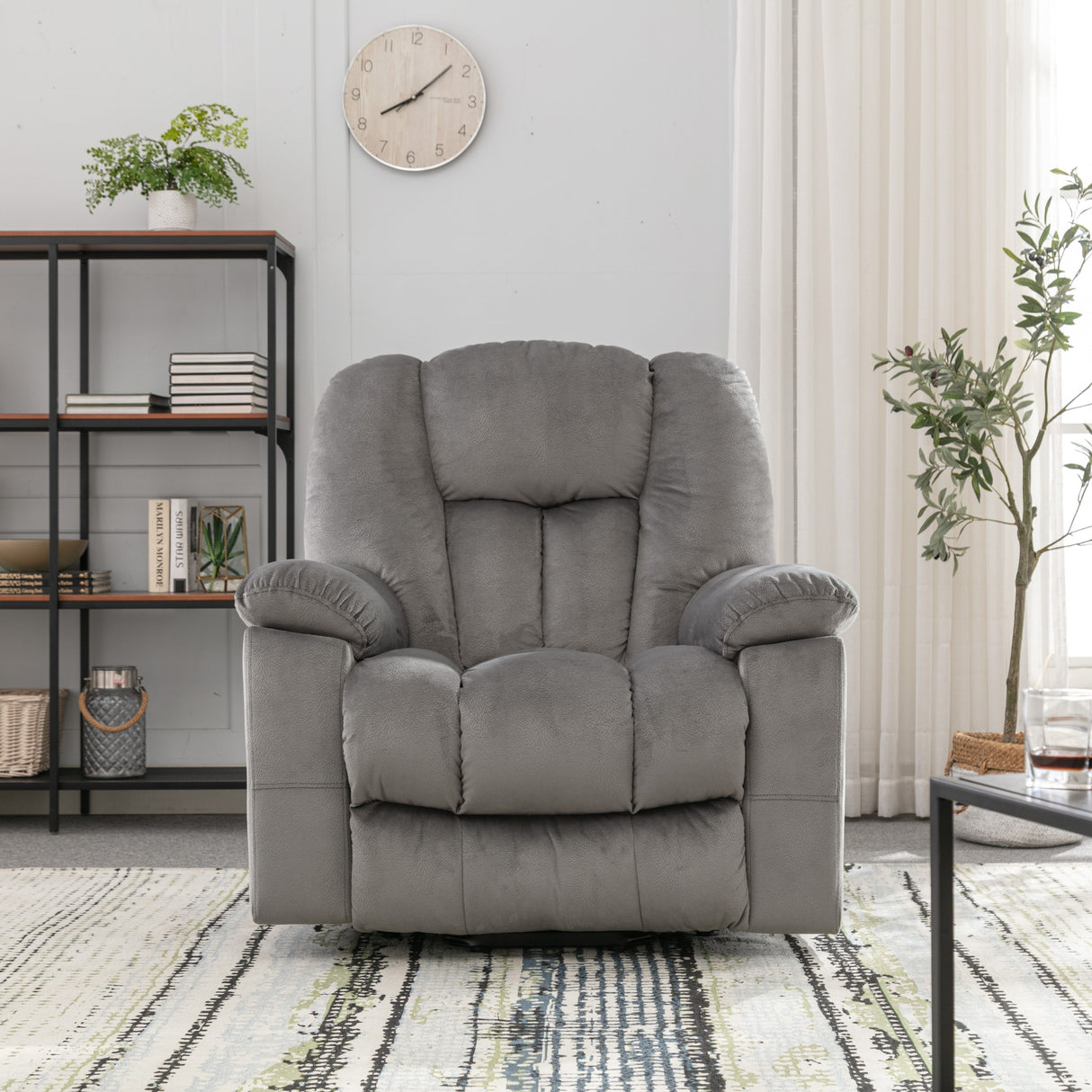 Electric lift recliner with heat therapy and massage for the elderly, lift chair with modern padded arms and back,USB port and 2 cupholders available, sofa chair for living room and bed room, Grey Home Elegance USA