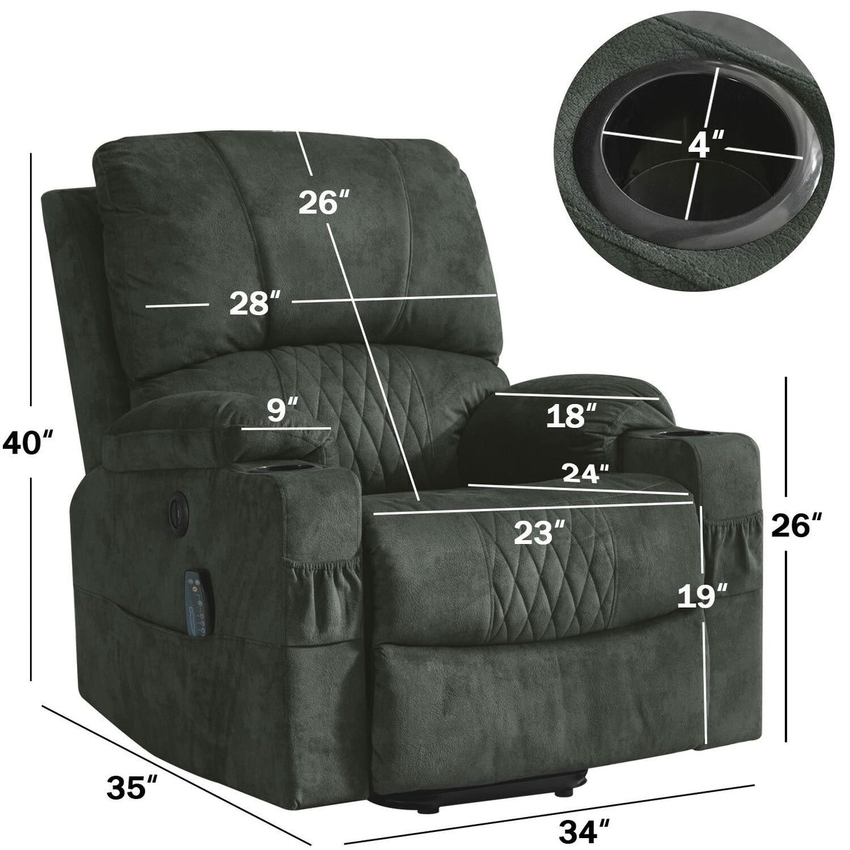 Power Lift Recliner Chair with Heated and Vibration Massage for Elderly, Heavy Duty and Safety Motion Reclining Mechanism Electric Recliner Sofa with USB Port, 2 Cup Holders, camel Home Elegance USA