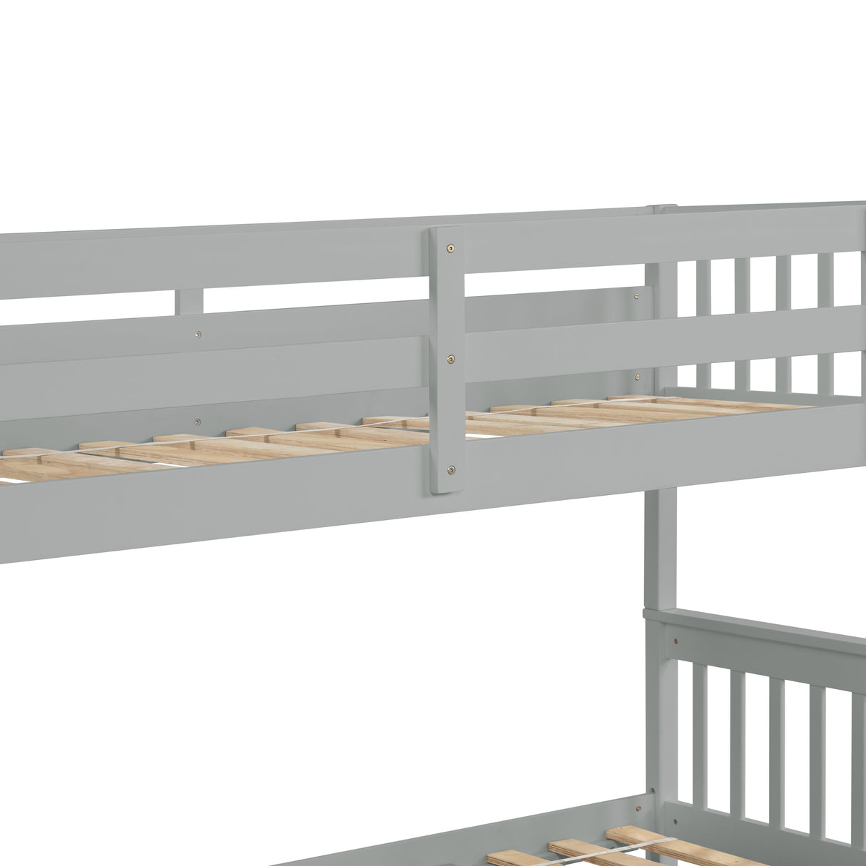 Twin Over Full Bunk Bed with Trundle, Convertible into 2 Beds, the Bunk Bed with Ladder and Safety Rails for Kids, Teens, Adults, Grey (Old Sku:W504S00029) - Home Elegance USA
