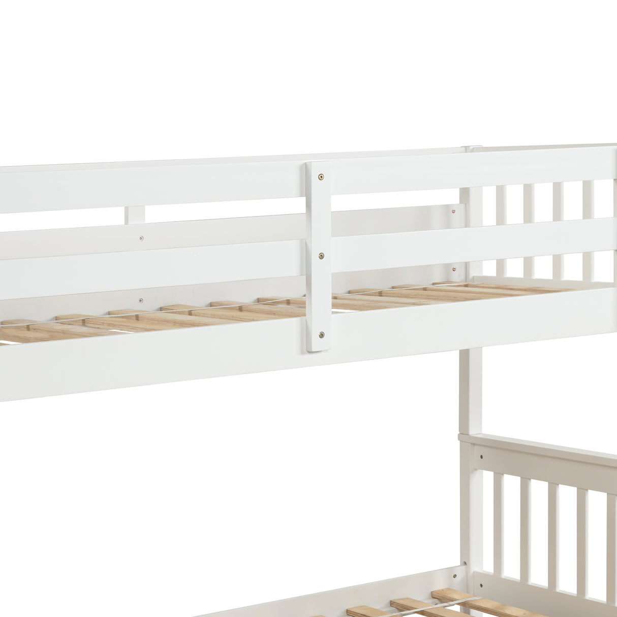 Twin Over Full Bunk Bed with Trundle, Convertible into 2 Beds, the Bunk Bed with Ladder and Safety Rails for Kids, Teens, Adults, White (Old Sku:W504S00030) - Home Elegance USA