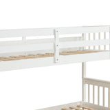 Twin Over Full Bunk Bed with Trundle, Convertible into 2 Beds, the Bunk Bed with Ladder and Safety Rails for Kids, Teens, Adults, White (Old Sku:W504S00030) - Home Elegance USA