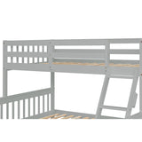 Twin Over Full Bunk Bed with Trundle, Convertible into 2 Beds, the Bunk Bed with Ladder and Safety Rails for Kids, Teens, Adults, Grey (Old Sku:W504S00029) - Home Elegance USA