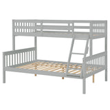 Twin Over Full Bunk Bed with Trundle, Convertible into 2 Beds, the Bunk Bed with Ladder and Safety Rails for Kids, Teens, Adults, Grey (Old Sku:W504S00029) - Home Elegance USA