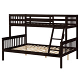 Twin Over Full Bunk Bed with Trundle, Convertible into 2 Beds, the Bunk Bed with Ladder and Safety Rails for Kids, Teens, Adults, Espresso - Home Elegance USA