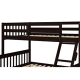 Twin Over Full Bunk Bed with Trundle, Convertible into 2 Beds, the Bunk Bed with Ladder and Safety Rails for Kids, Teens, Adults, Espresso - Home Elegance USA