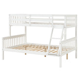 Twin Over Full Bunk Bed with Trundle, Convertible into 2 Beds, the Bunk Bed with Ladder and Safety Rails for Kids, Teens, Adults, White (Old Sku:W504S00030) - Home Elegance USA