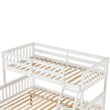 Twin Over Full Bunk Bed with Trundle, Convertible into 2 Beds, the Bunk Bed with Ladder and Safety Rails for Kids, Teens, Adults, White (Old Sku:W504S00030) - Home Elegance USA