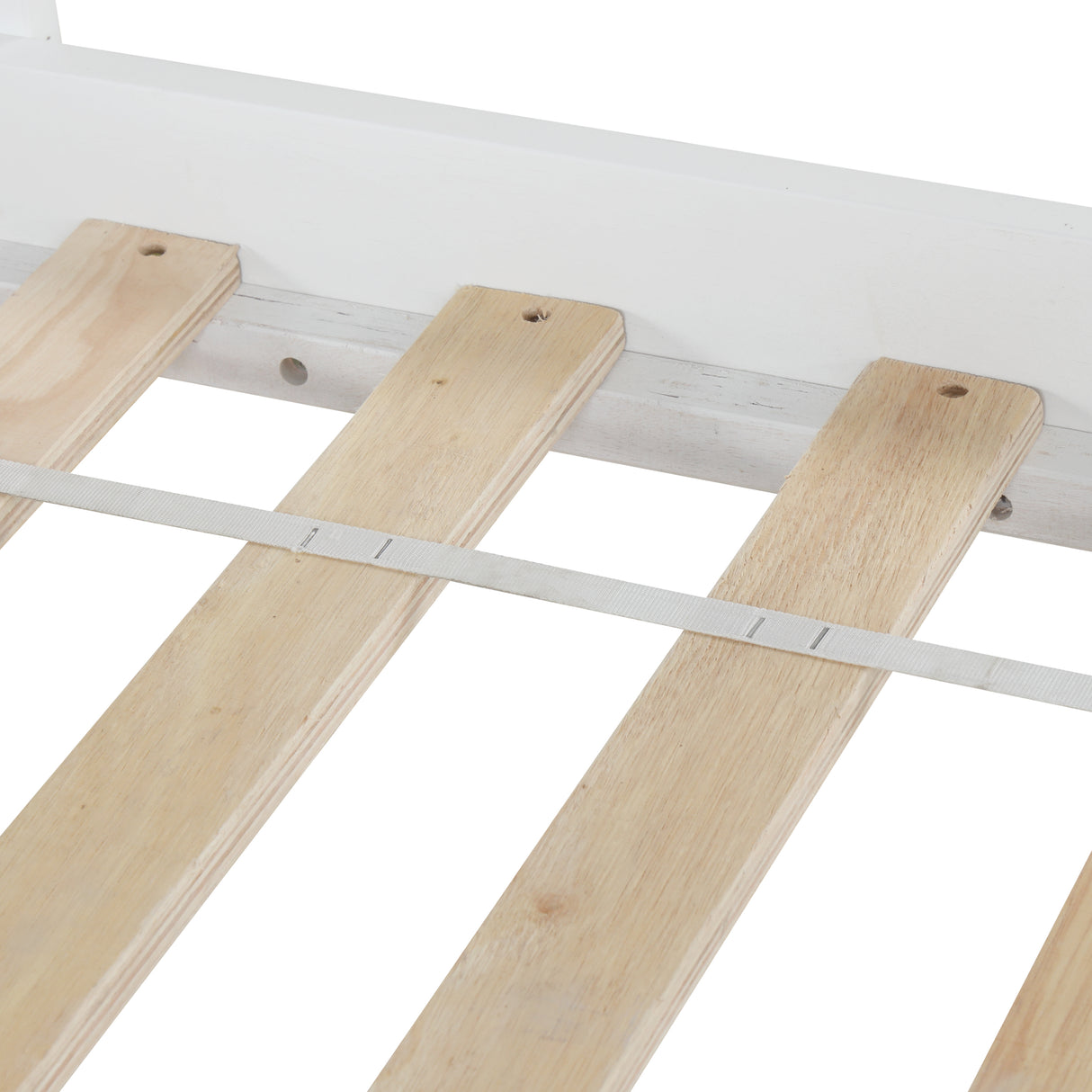 Twin Loft Bed with desk,ladder,shelves , White - Home Elegance USA