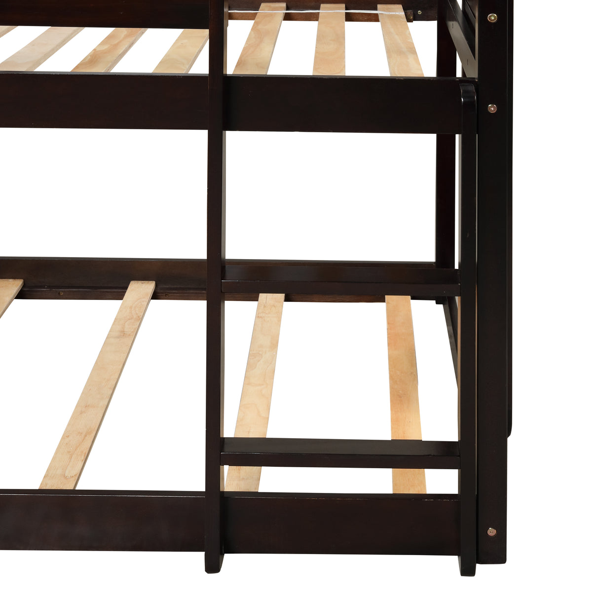 Triple Bunk Bed, Twin/ Twin/ Twin, with Ladder, No Box Spring Needed, For Bedroom and Guestroom, Easily Convertible into One Twin Bed and One Twin over Twin Loft Bed , Espresso - Home Elegance USA