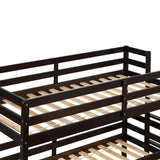 Triple Bunk Bed, Twin/ Twin/ Twin, with Ladder, No Box Spring Needed, For Bedroom and Guestroom, Easily Convertible into One Twin Bed and One Twin over Twin Loft Bed , Espresso - Home Elegance USA