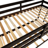 Triple Bunk Bed, Twin/ Twin/ Twin, with Ladder, No Box Spring Needed, For Bedroom and Guestroom, Easily Convertible into One Twin Bed and One Twin over Twin Loft Bed , Espresso - Home Elegance USA