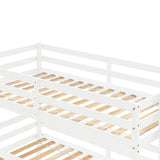 Triple Bunk Bed, Twin/ Twin/ Twin, with Ladder, No Box Spring Needed, For Bedroom and Guestroom, Easily Convertible into One Twin Bed and One Twin over Twin Loft Bed , White - Home Elegance USA