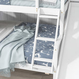 Twin over Full Bunk Bed with 2 Drawers,Slide,Shelves White - Home Elegance USA