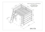 Loft Bed Full with desk,ladder,shelves , Espresso - Home Elegance USA