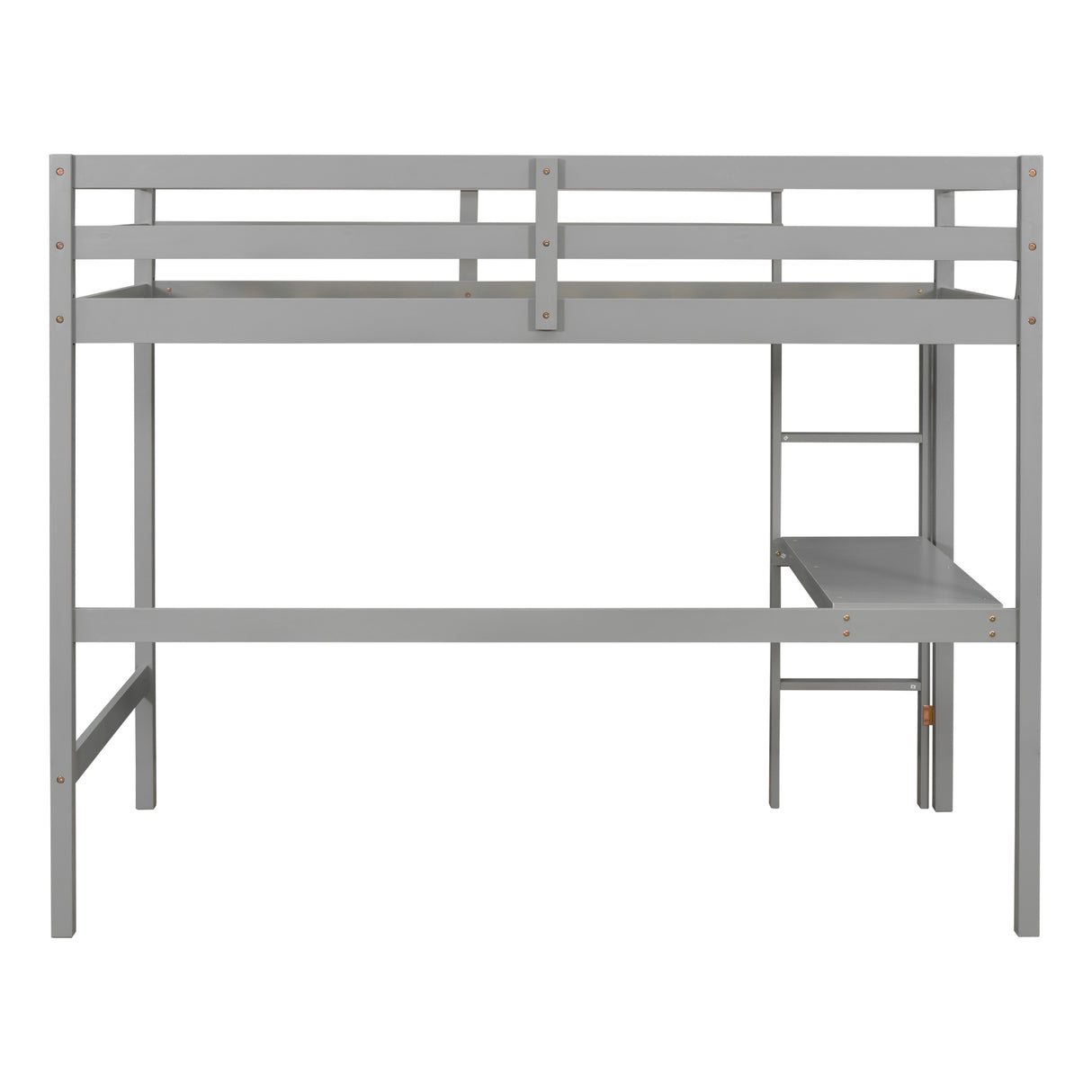 Twin Loft Bed with  built-in desk,Grey - Home Elegance USA