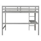 Twin Loft Bed with  built-in desk,Grey - Home Elegance USA