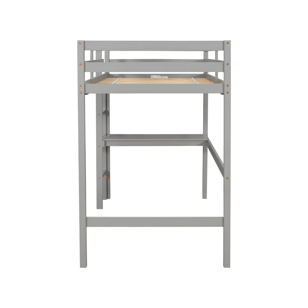 Twin Loft Bed with  built-in desk,Grey - Home Elegance USA