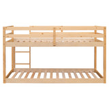 Twin over Twin Floor Bunk Bed,Natural - Home Elegance USA