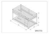 Twin over Twin Floor Bunk Bed,Natural - Home Elegance USA