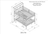 Full Over Full Bunk Beds with Bookcase Headboard, Solid Wood Bed Frame with Safety Rail and Ladder, Kids/Teens Bedroom, Guest Room Furniture, Can Be converted into 2 Beds, White - Home Elegance USA