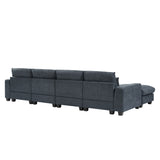 U_Style Modern Large L-Shape Feather Filled Sectional Sofa,  Convertible Sofa Couch with Reversible Chaise for Living Room - Home Elegance USA