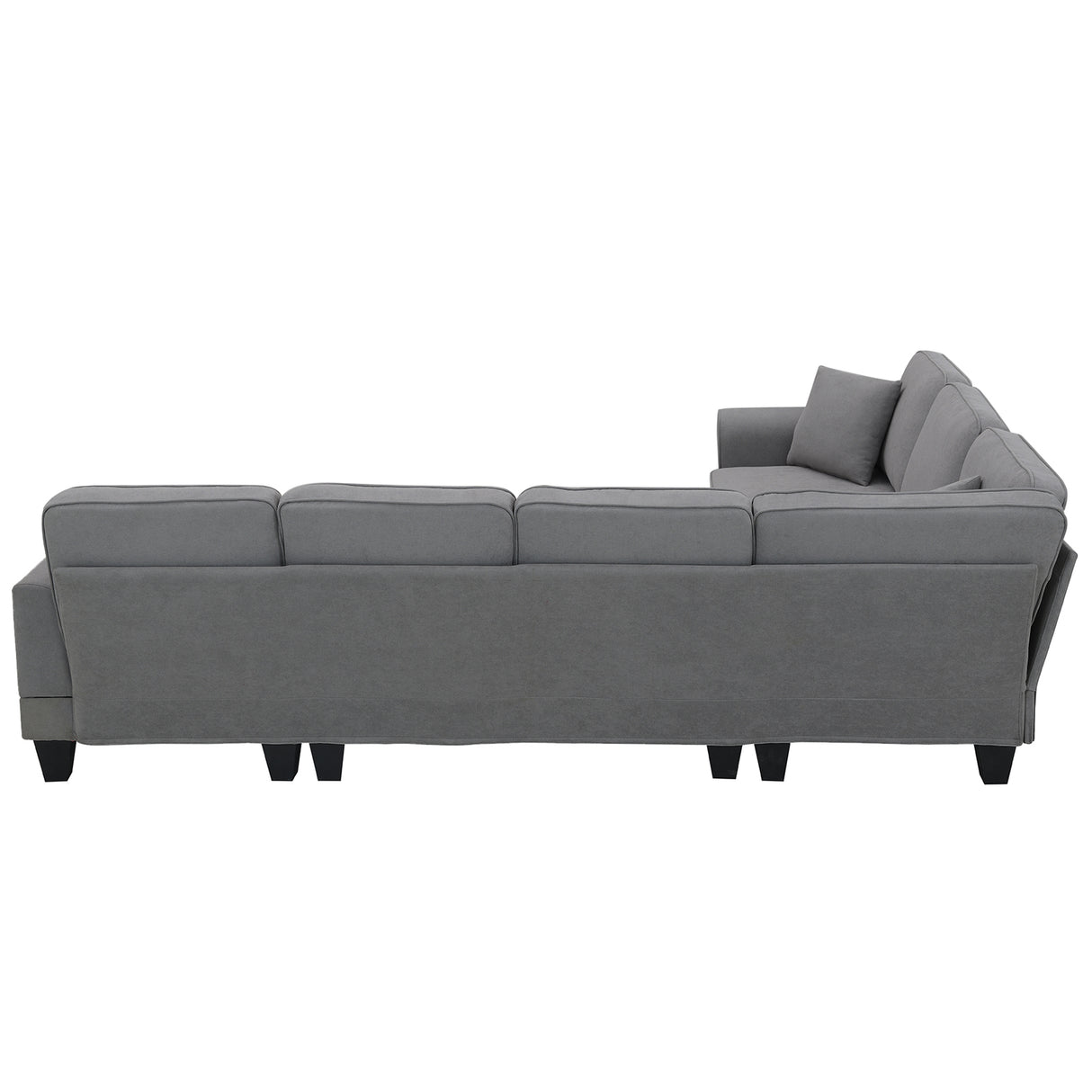 [VIDEO provided] [New] 108*85.5" Modern U Shape Sectional Sofa, 7 Seat Fabric Sectional Sofa Set with 3 Pillows Included for Living Room, Apartment, Office,3 Colors - Home Elegance USA