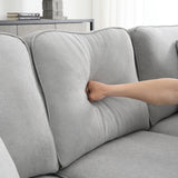 [VIDEO provided] [New] 108*85.5" Modern U Shape Sectional Sofa, 7 Seat Fabric Sectional Sofa Set with 3 Pillows Included for Living Room, Apartment, Office,3 Colors - Home Elegance USA