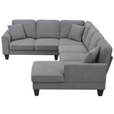 [VIDEO provided] [New] 108*85.5" Modern U Shape Sectional Sofa, 7 Seat Fabric Sectional Sofa Set with 3 Pillows Included for Living Room, Apartment, Office,3 Colors - Home Elegance USA