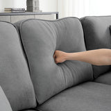 [VIDEO provided] [New] 108*85.5" Modern U Shape Sectional Sofa, 7 Seat Fabric Sectional Sofa Set with 3 Pillows Included for Living Room, Apartment, Office,3 Colors - Home Elegance USA